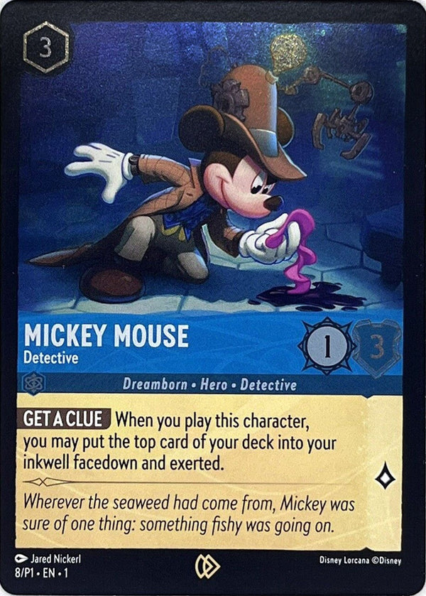 Mickey Mouse - Detective (Disney Lorcana Promo Cards 8) Promo - Near Mint Cold Foil