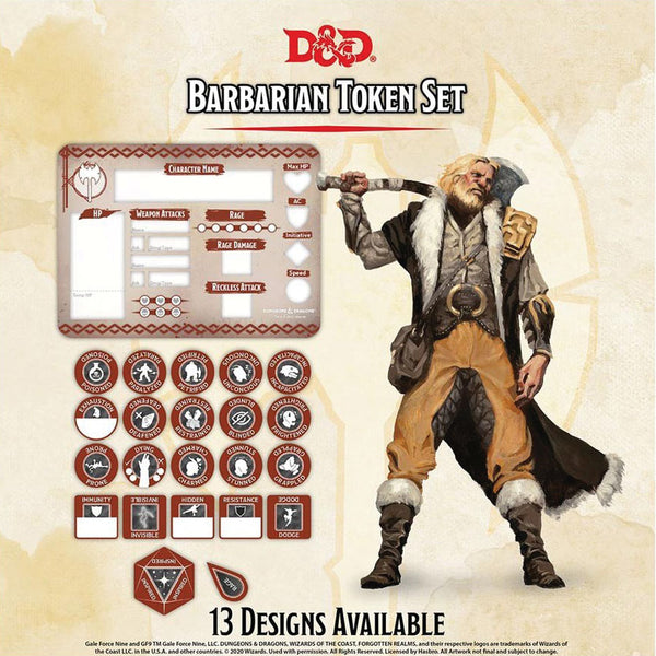 D&D 5E: Barbarian Token Set