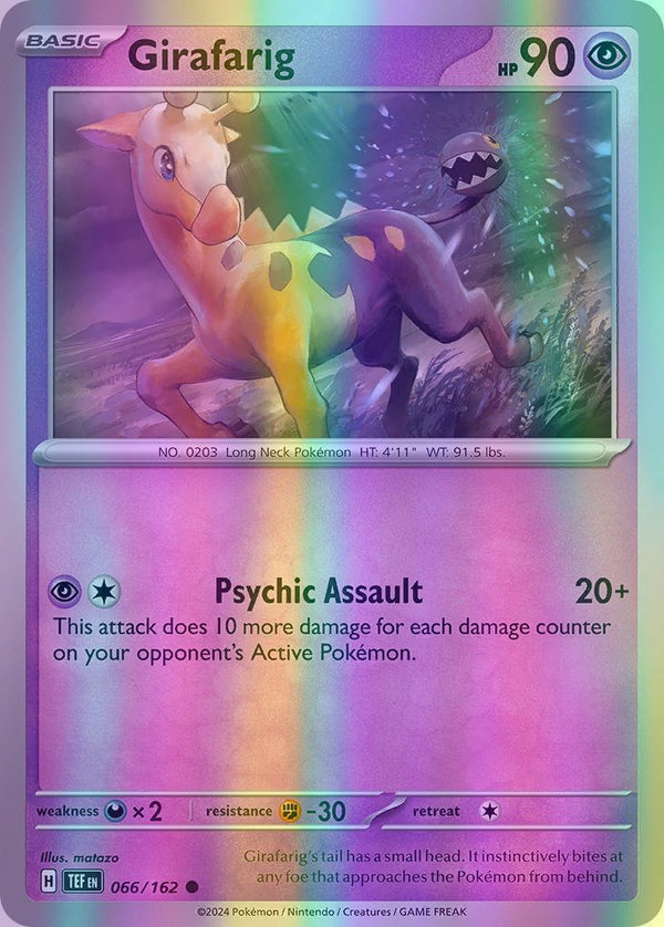 Girafarig - 066/162 (TEF) Common - Near Mint Reverse Holofoil