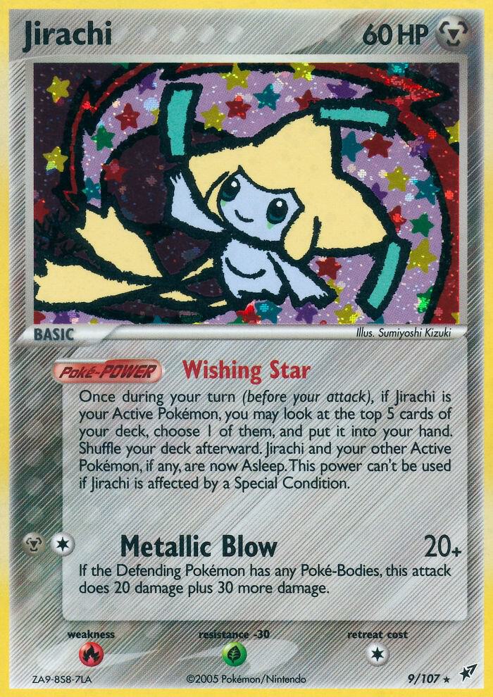 Jirachi - 009/107 (DX) Holo Rare - Heavy Play