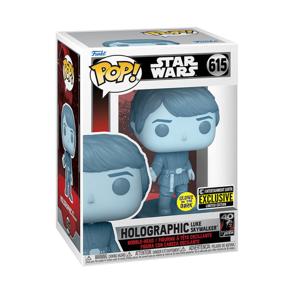 POP Figure: Star Wars ROTJ 40th #0615 - Hologram Luke (Glow) (EE)