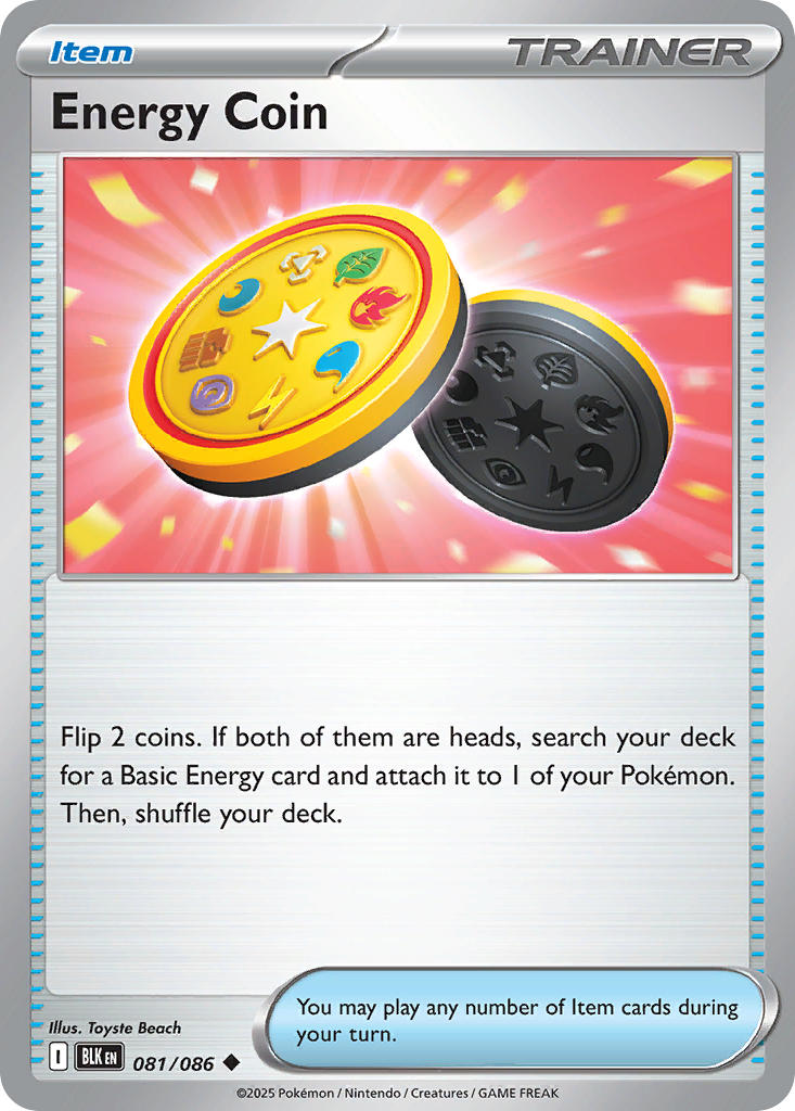 Energy Coin (Poke Ball Pattern) - 081/086 (BLK) Uncommon