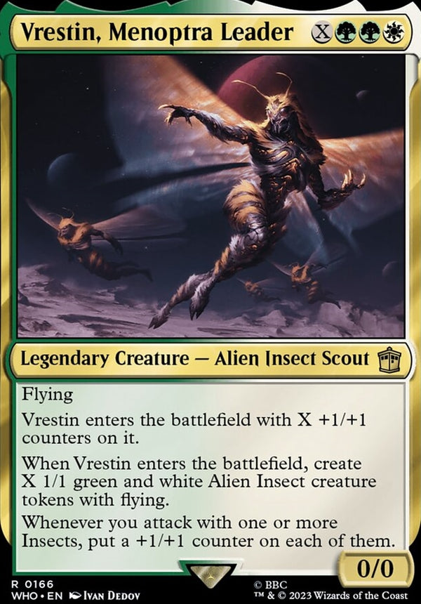 Vrestin, Menoptra Leader [#0166 New Cards] (WHO-R)