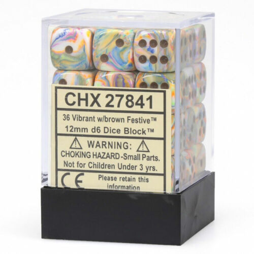 CHX27841: Festive - 12mm D6 Vibrant w/brown (36)