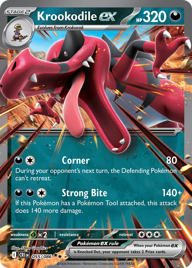 Krookodile ex - 055/086 (CRI) Double Rare