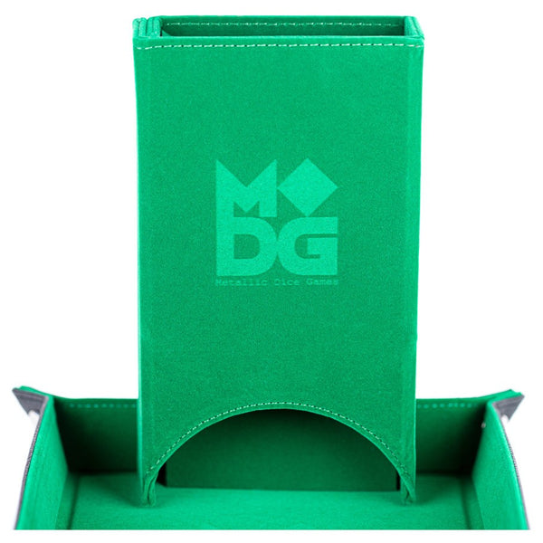 MDG: Fold Up Velvet Dice Tower - Green