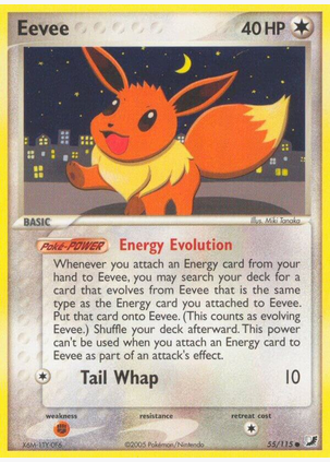 Eevee (55/115) Unseen Forces Stamped Heavy Play - Reverse Holofoil