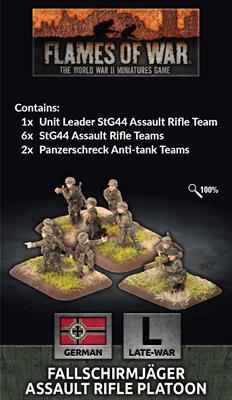 Flames of War: WWII: German (GE782) - Fallschirmjager Assault Rifle Platoon (Plastic) (Late)