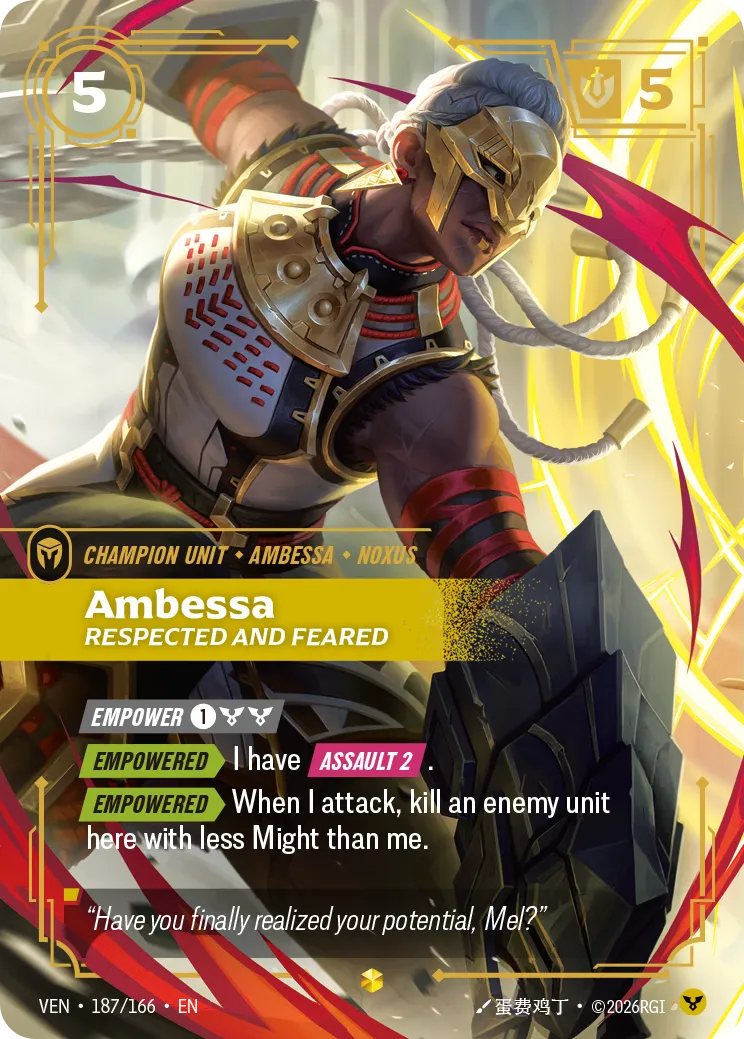 Ambessa, Respected and Feared (Overnumbered) - 187/166 (VEN) Epic
