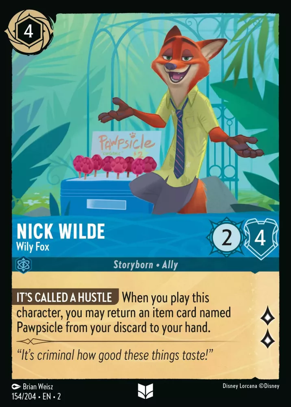 Nick Wilde - Wily Fox (Rise of the Floodborn 154/204) Uncommon - Near Mint