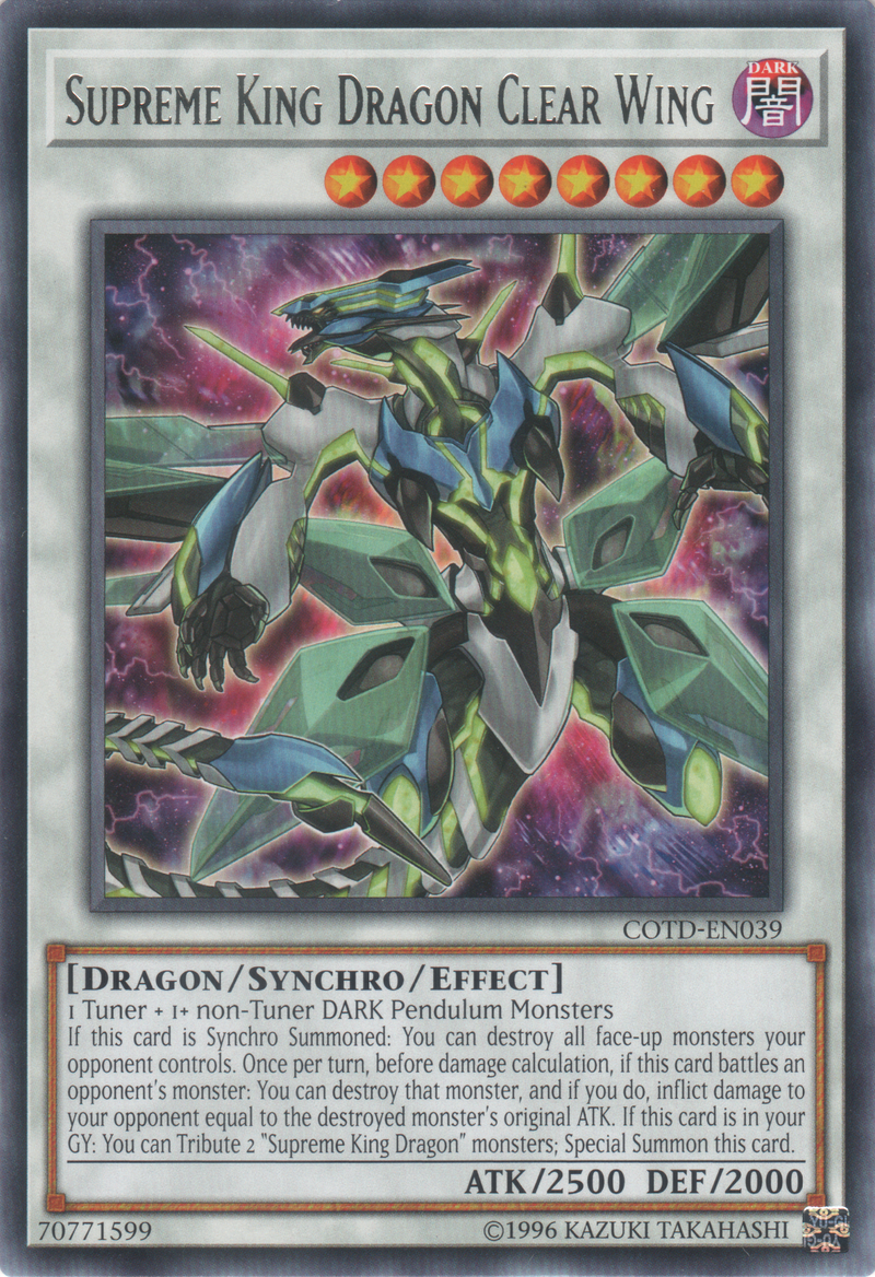 Supreme King Dragon Clear Wing (COTD-EN039) Near Mint Unlimited - Rare