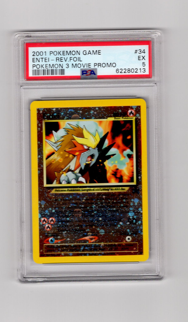 Entei - 034 (BSP) Promo - Heavy Play Reverse Foil (Graded - PSA 5)