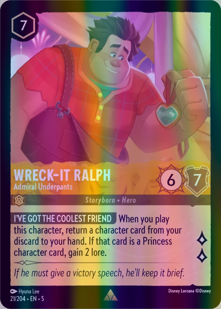 Wreck-It Ralph - Admiral Underpants (Shimmering Skies 021/204) Rare - Near Mint Cold Foil