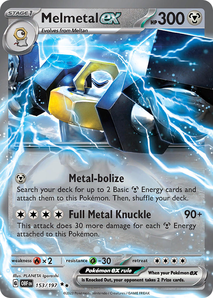 Melmetal ex - 153/197 (OBF) Double Rare - Near Mint Holofoil