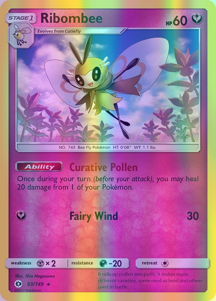 Ribombee - 093/149 (SM01) Holo Rare - Near Mint Reverse Holofoil