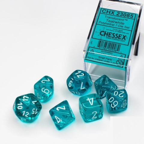 CHX23085: Translucent - Poly Set Teal w/white (7)