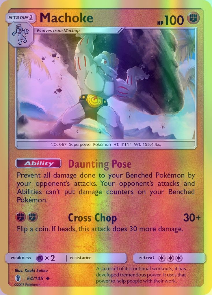 Machoke - 064/145 (SM:GRI) Uncommon - Near Mint Reverse Holofoil