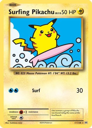 Surfing Pikachu - 111/108 (EVO) Secret Rare - Near Mint