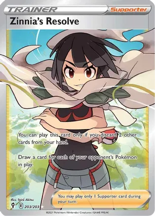 Zinnia's Resolve (Full Art) - 203/203 (SWSH07) Ultra Rare - Near Mint Holofoil