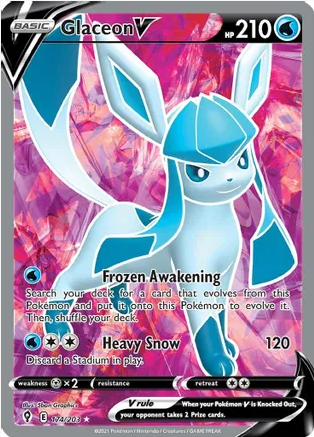 Glaceon V (Full Art) - 174/203 (SWSH07) Ultra Rare - Near Mint Holofoil