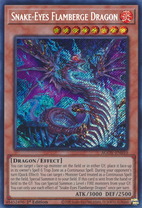 Snake-Eyes Flamberge Dragon (AGOV-EN010) Secret Rare - Near Mint 1st Edition