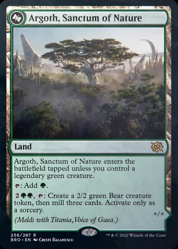 Argoth, Sanctum of Nature // Titania, Gaea Incarnate (BRO-R)