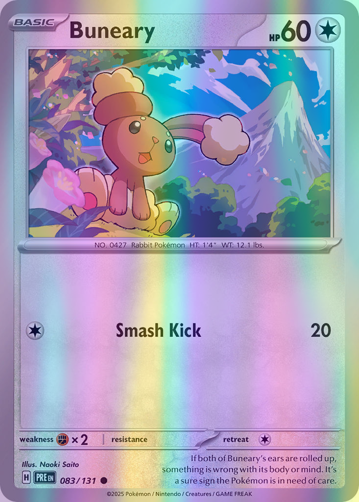 Buneary - 083/131 (PRE) Common - Near Mint Reverse Holofoil