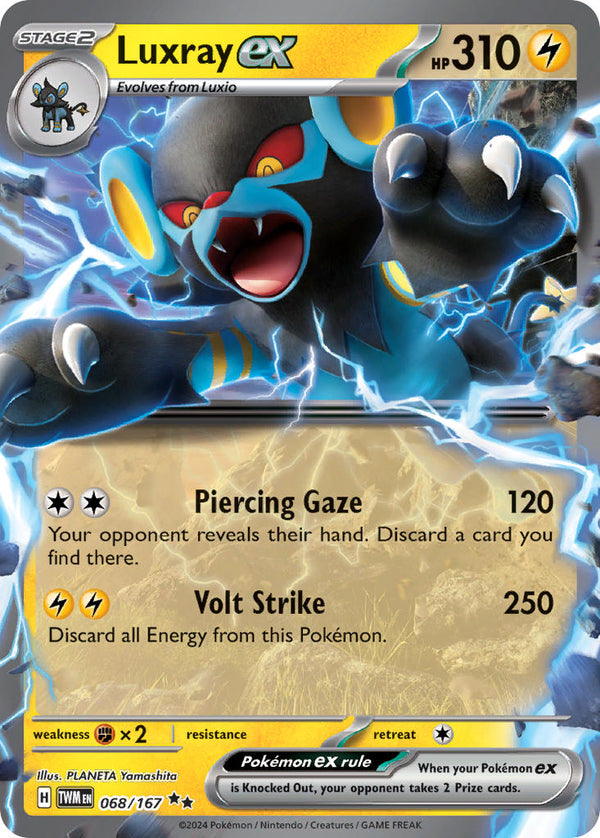 Luxray ex - 068/167 (TWM) Double Rare - Near Mint Holofoil