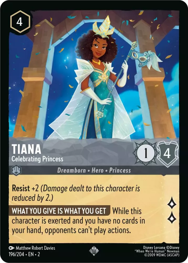 Tiana - Celebrating Princess (Rise of the Floodborn 196/204) Super Rare - Near Mint