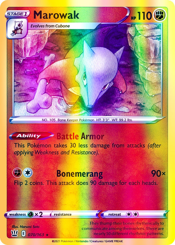 Marowak - 070/163 (SWSH05) Rare - Near Mint Reverse Holofoil