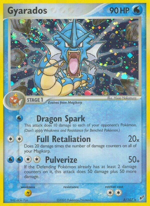 Gyarados - 8/107 (DX) Holo Rare - Damaged Holofoil