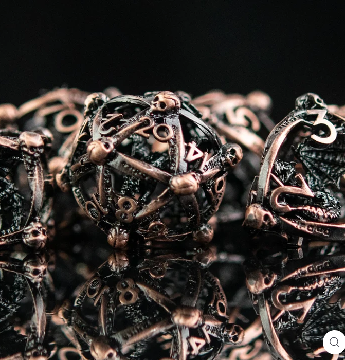 Draco Immortui Hollow Metal Dice Set - Bronze