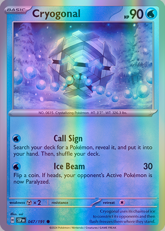 Cryogonal - 047/191 (SSP) Common - Near Mint Reverse Holofoil