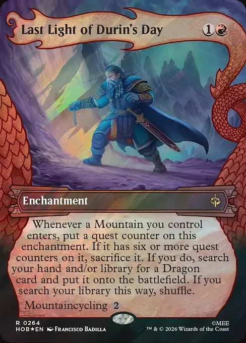 Last Light of Durin's Day [ #0264 Showcase Dragon Hoard Frame Surge Foil ] (HOB-R)