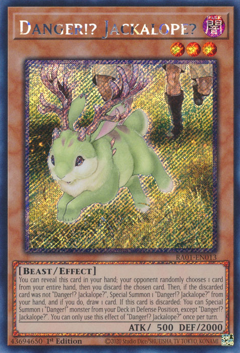 Danger!? Jackalope? (RA01-EN013) Platinum Secret Rare - Near Mint 1st Edition