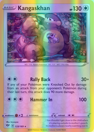 Kangaskhan - 133/189 (SWSH03) Holo Rare - Near Mint Reverse Holofoil