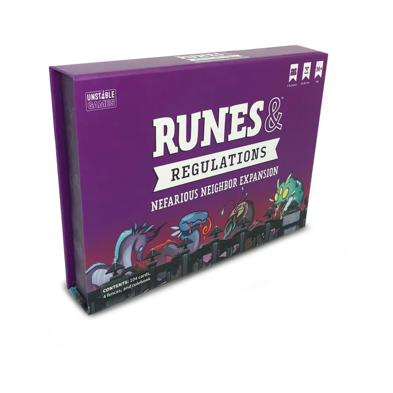 Runes & Regulations: A Game of Suburban Sorcery Bundle - Base Game + Nefarious Neighbor Expansion (USED)