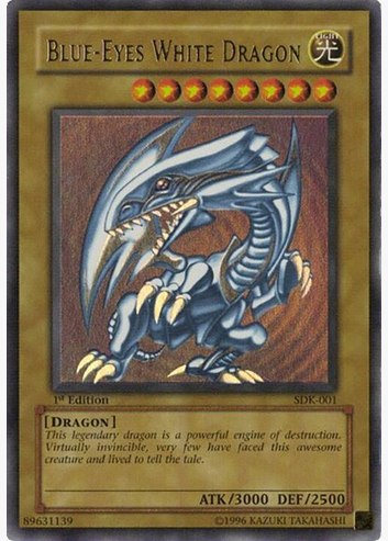 Blue-Eyes White Dragon (SDK-001) Ultra Rare - Heavy Play Unlimited