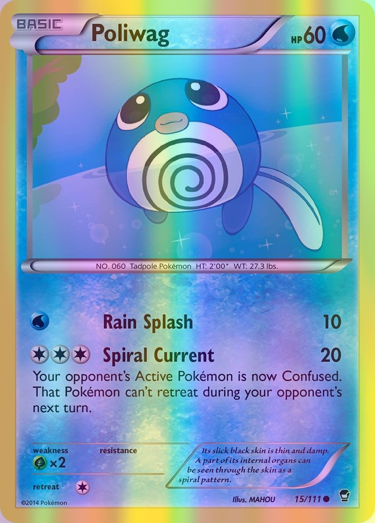 Poliwag - 015/111 (FFI) Common - Near Mint Reverse Holofoil