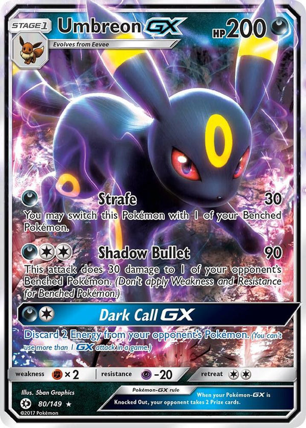 Umbreon GX - 080/149 (SM01) Ultra Rare - Light Play Holofoil