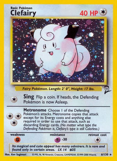 Clefairy - 006/130 (BS2) Holo Rare - Heavy Play Holofoil