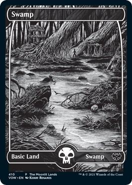 Swamp [#410 Full Art B&W] (VOW-C-PP-FOIL)