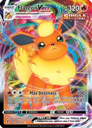 Flareon VMAX - 018/203 (SWSH07) Ultra Rare - Near Mint Holofoil