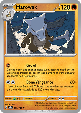 Marowak - 073/142 (SCR) Uncommon - Near Mint