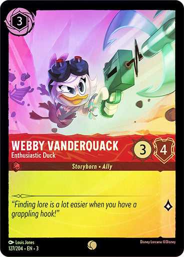 Webby Vanderquack - Enthusiastic Duck (Into the Inklands 127/204) Common - Near Mint Cold Foil