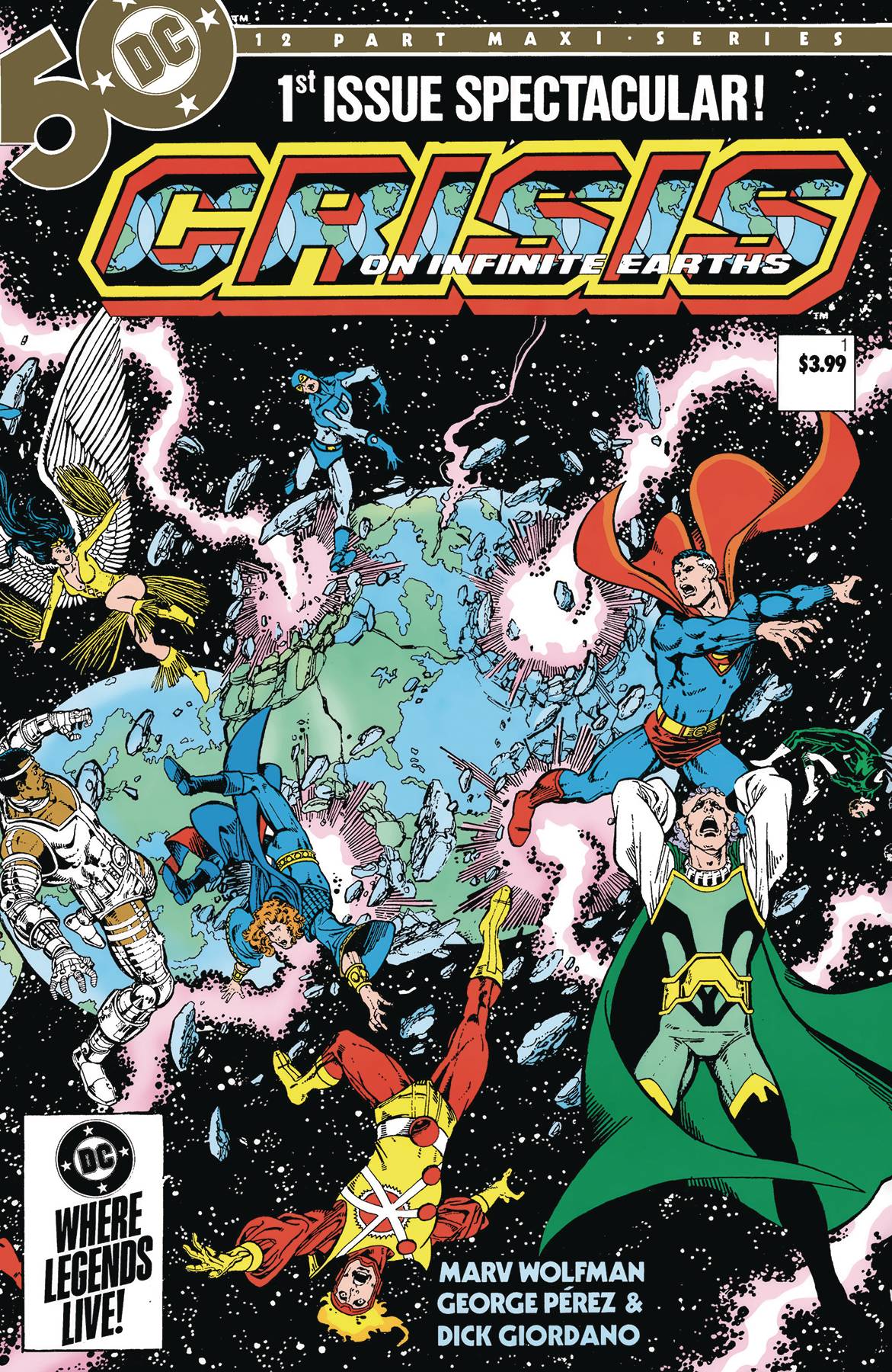CRISIS ON INFINITE EARTHS #1 (OF 12) FACSIMILE EDITION CVR A GEORGE PEREZ WRAPAROUND