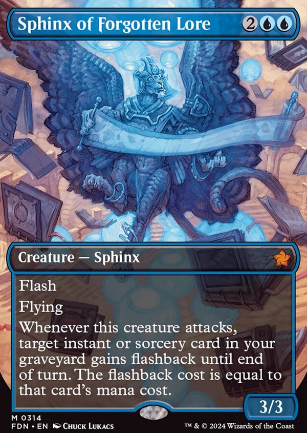 Sphinx of Forgotten Lore [#0314 Borderless] (FDN-M-FOIL)