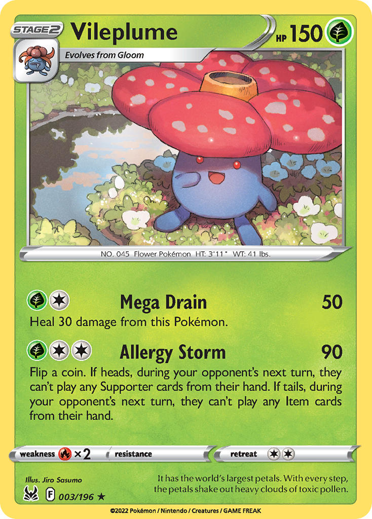 Vileplume - 003/196 (SWSH11) Holo Rare - Near Mint Holofoil