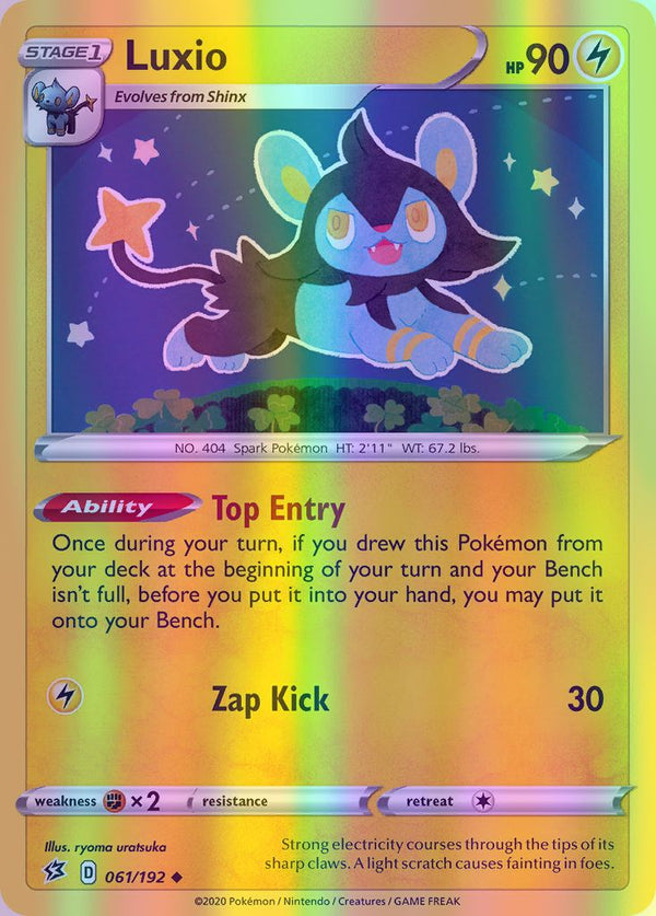 Luxio - 061/192 (SWSH02) Uncommon - Near Mint Reverse Holofoil