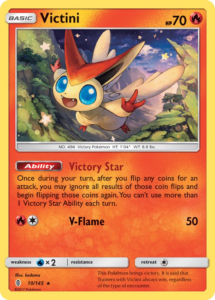 Victini - 010/145 (SM:GRI) Holo Rare - Near Mint Holofoil